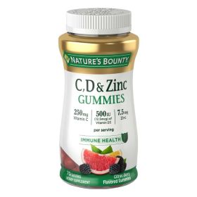 Nature's Bounty Vitamins & Zinc Immune Support Citrus Berry Gummies;  70 Count