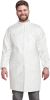 White Disposable Lab Coat. Pack of 10 Surgical Gowns XX-Large. Microporous 60gm/m2 Disposable Gowns with Elastic Wrists and a Mandarin Snap Collar