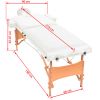 2-Zone Folding Massage Table 3.9" Thick White