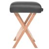 3-Zone Folding Massage Table and Stool Set 3.9" Thick Black