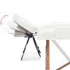 2-Zone Folding Massage Table 3.9" Thick White