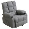 Vanbow.Recliner Chair Massage Heating sofa with USB and side pocket 2 Cup Holders (Grey)