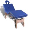 Blue Foldable Massage Table 4 Zones with Wooden Frame