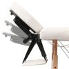 Cream White Foldable Massage Table 3 Zones with Wooden Frame