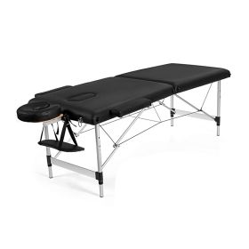 Portable Massage Table Adjustable Facial Salon Spa Bed (Color: Black)