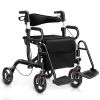 Folding Rollator Walker with 8-inch Wheels and Seat