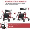 Folding Rollator Walker with 8-inch Wheels and Seat