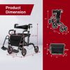 Folding Rollator Walker with 8-inch Wheels and Seat