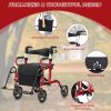 Folding Rollator Walker with 8-inch Wheels and Seat